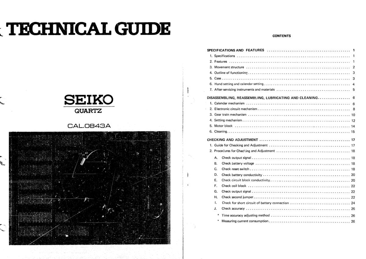 watch movement technical information