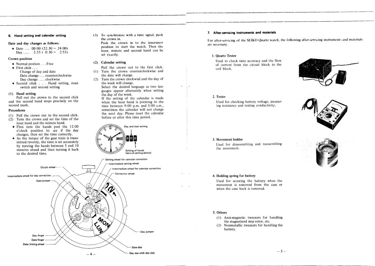 watch movement technical information