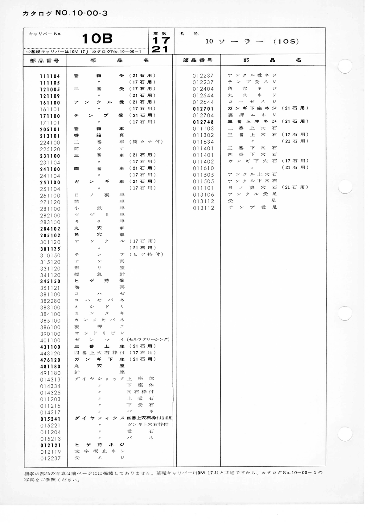 watch movement technical information