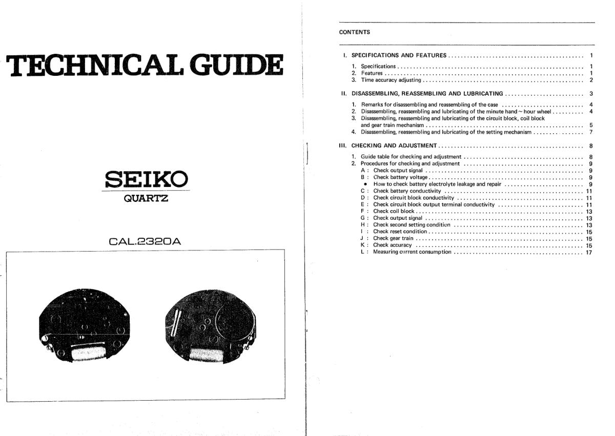 watch movement technical information