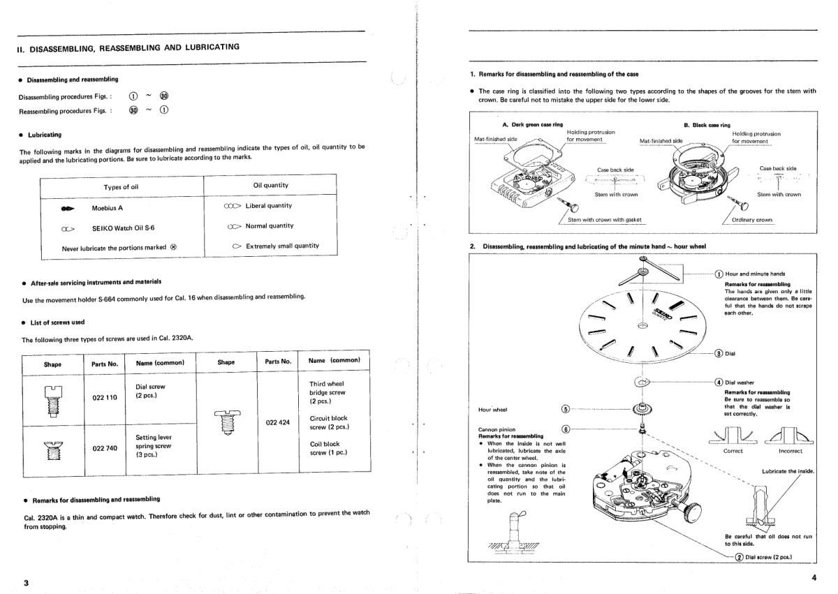 watch movement technical information