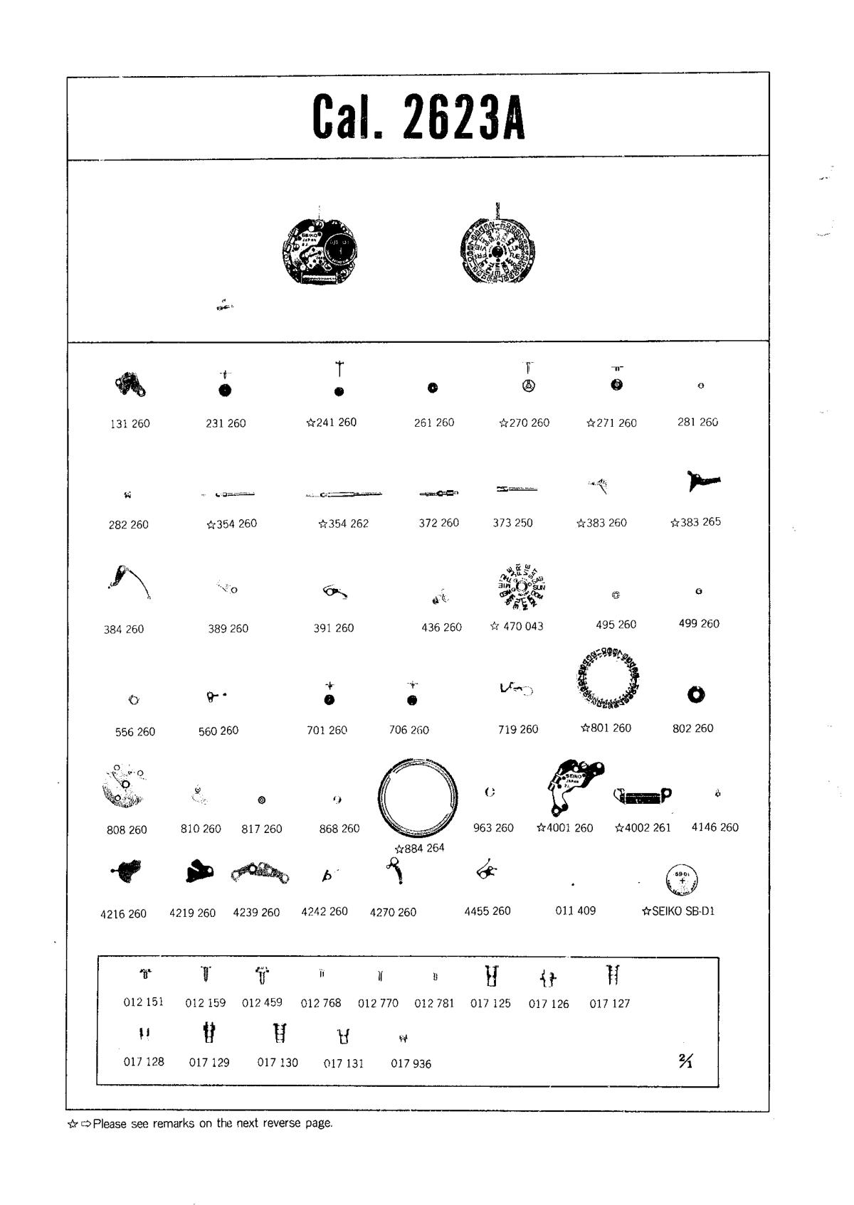 watch movement technical information