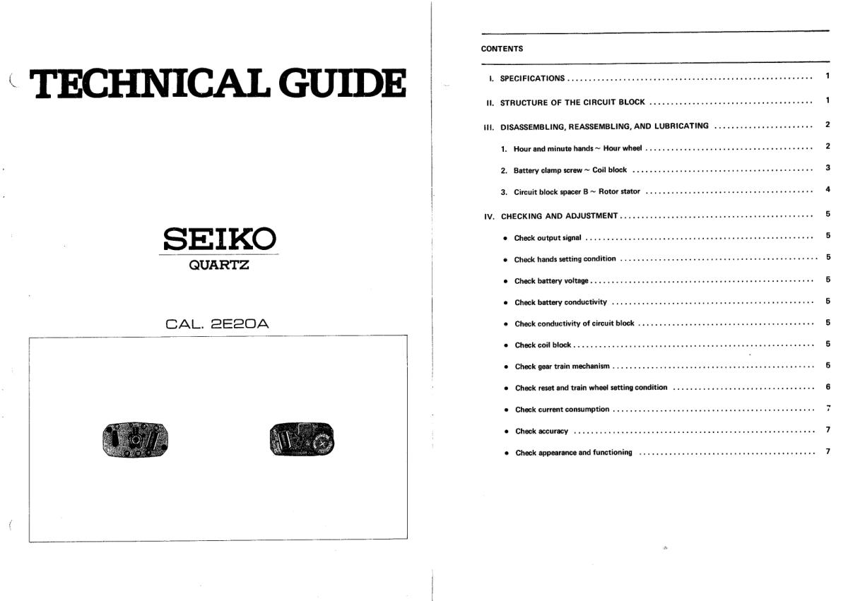 watch movement technical information