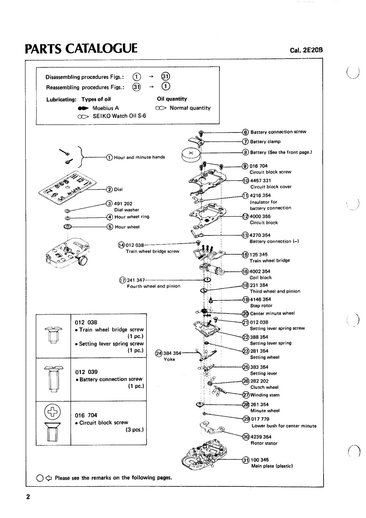 watch movement technical information