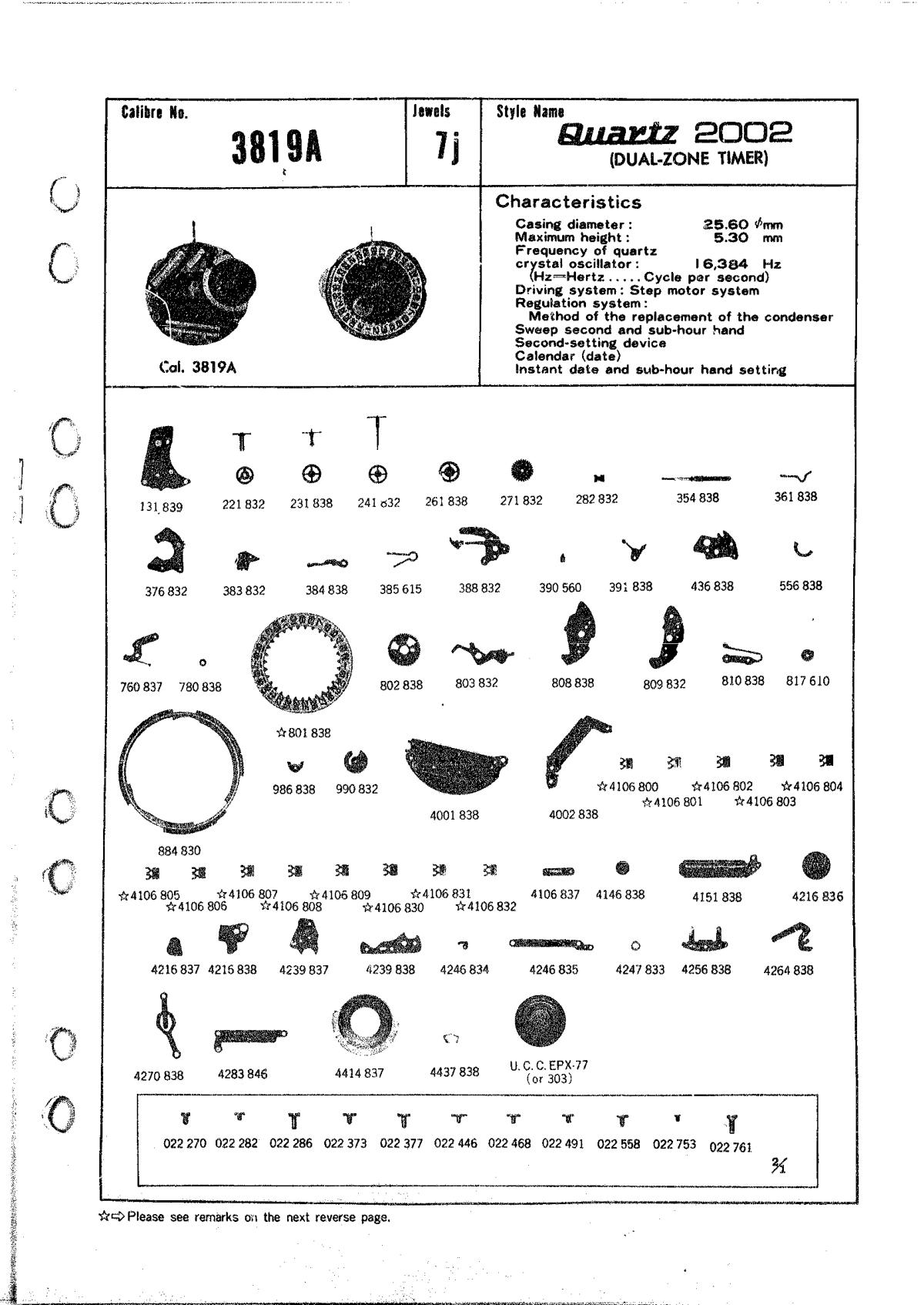 watch movement technical information