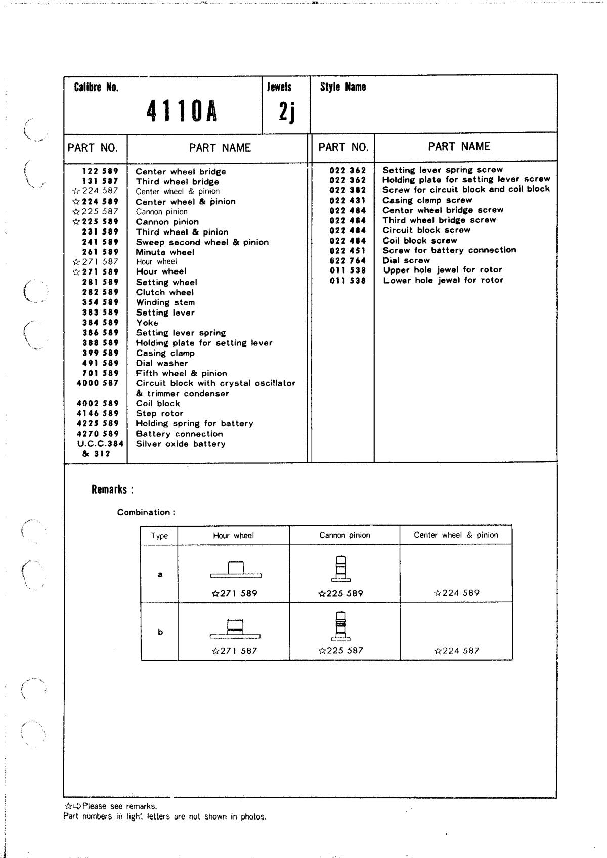 watch movement technical information