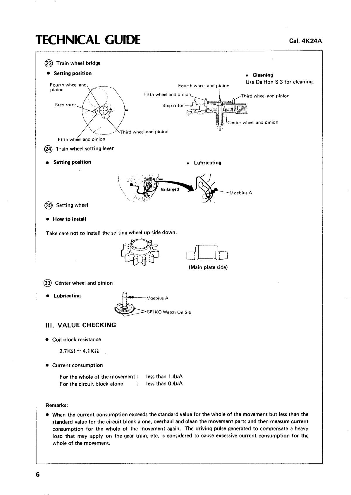 watch movement technical information