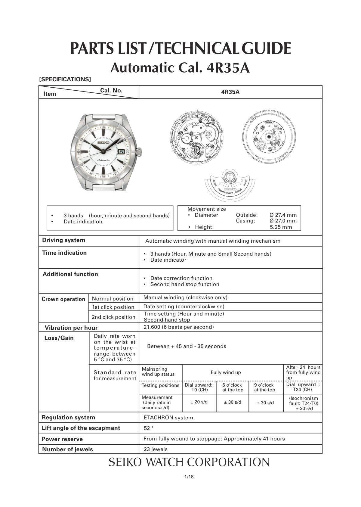 Seiko Caliber 4R35 Watch Movement Guide