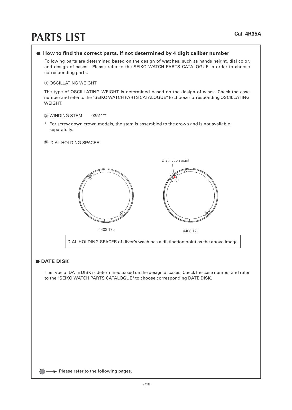 watch movement technical information