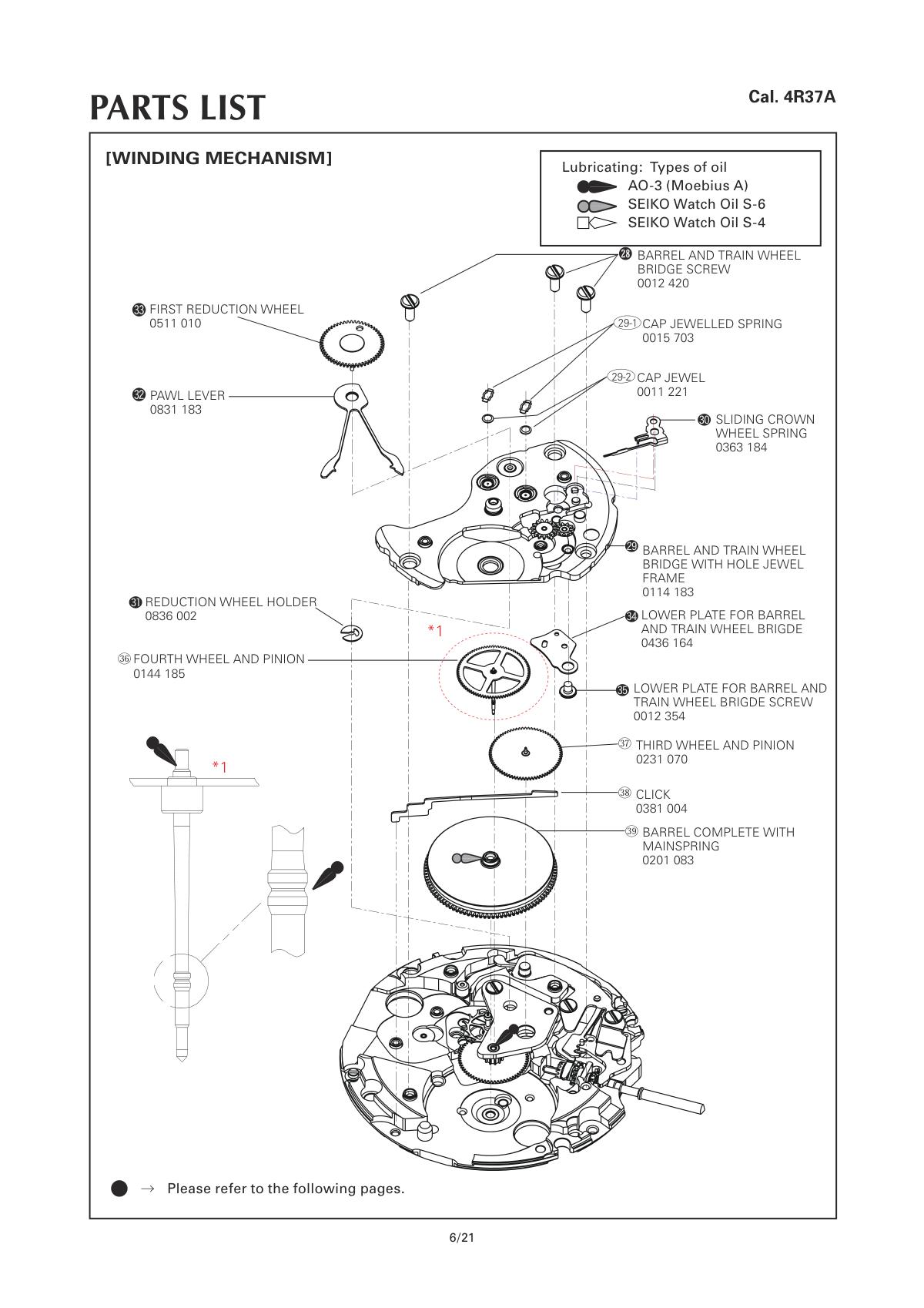 watch movement technical information