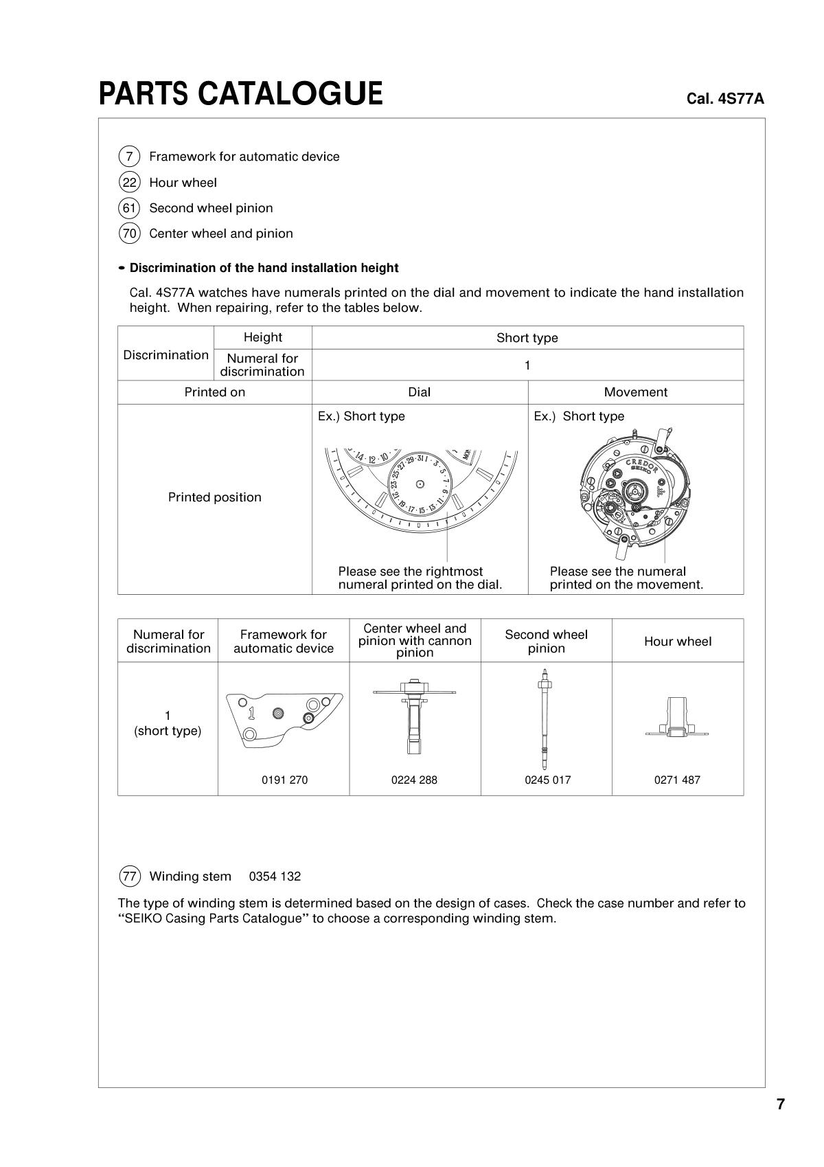 watch movement technical information