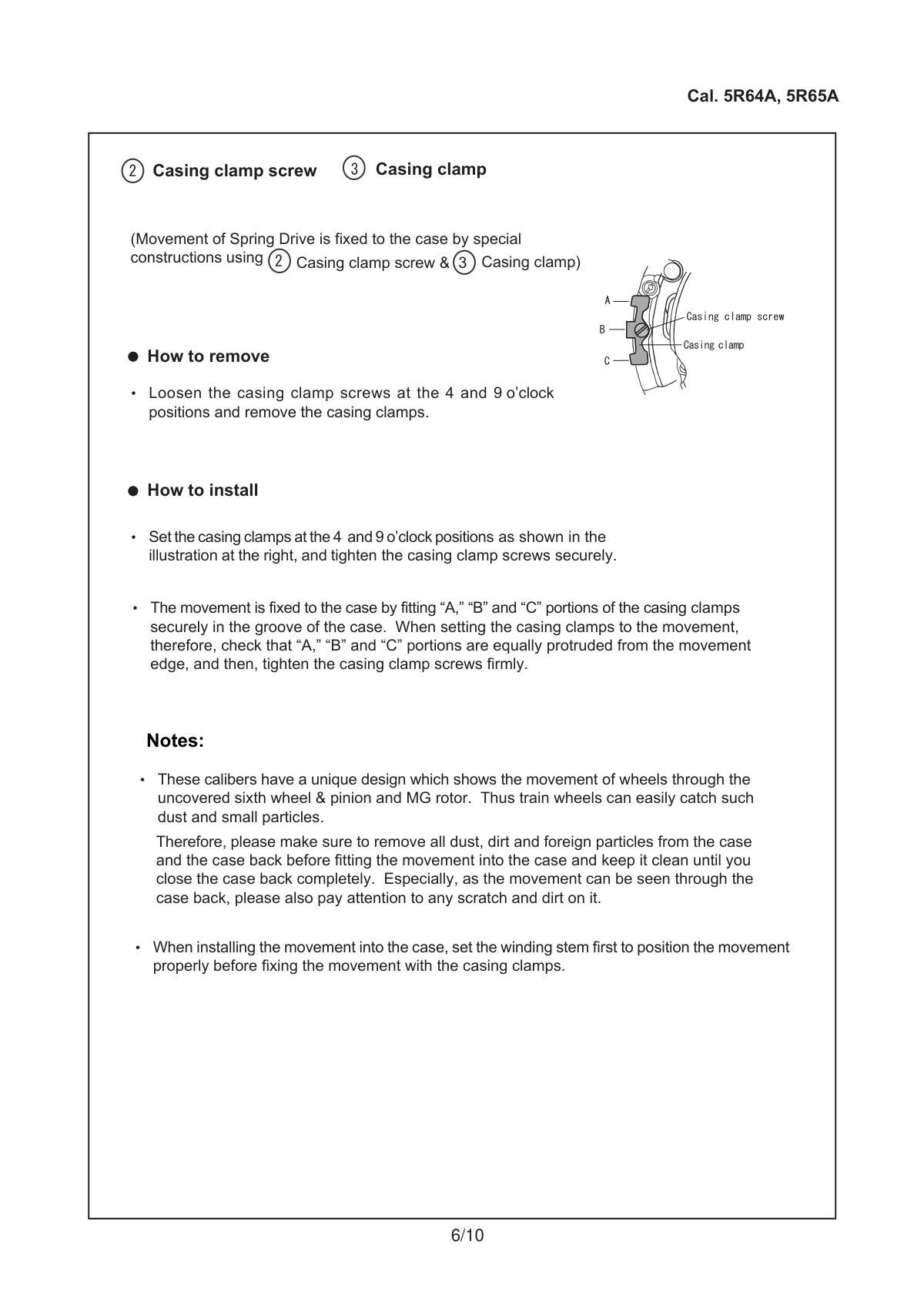 watch movement technical information