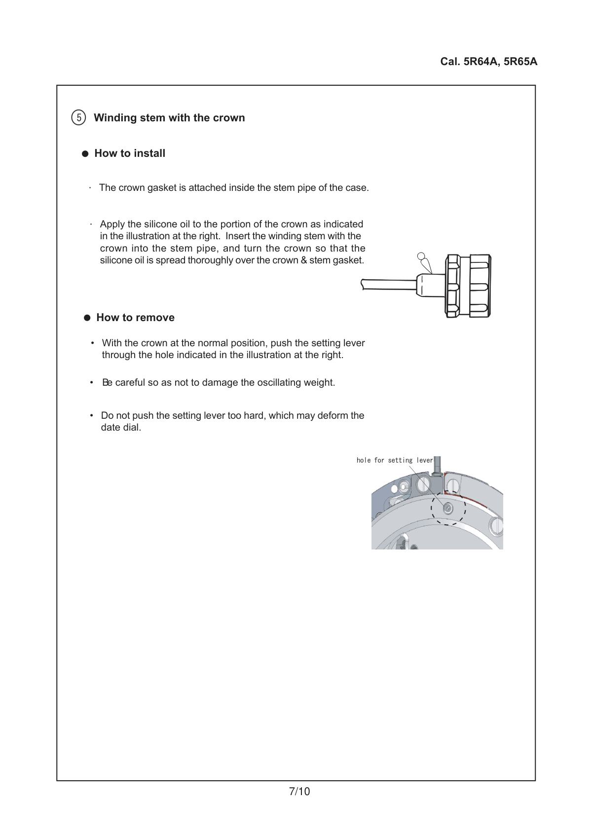 watch movement technical information