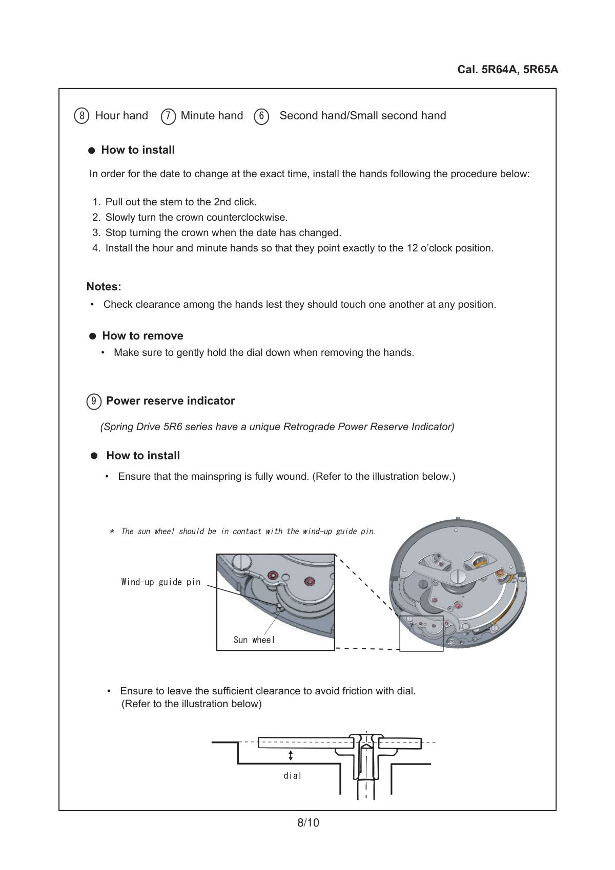 watch movement technical information