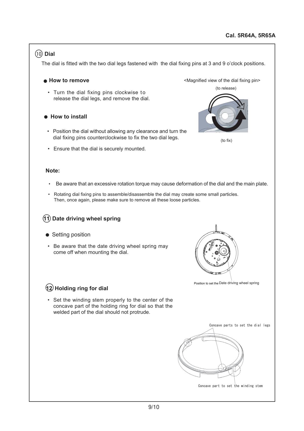 watch movement technical information