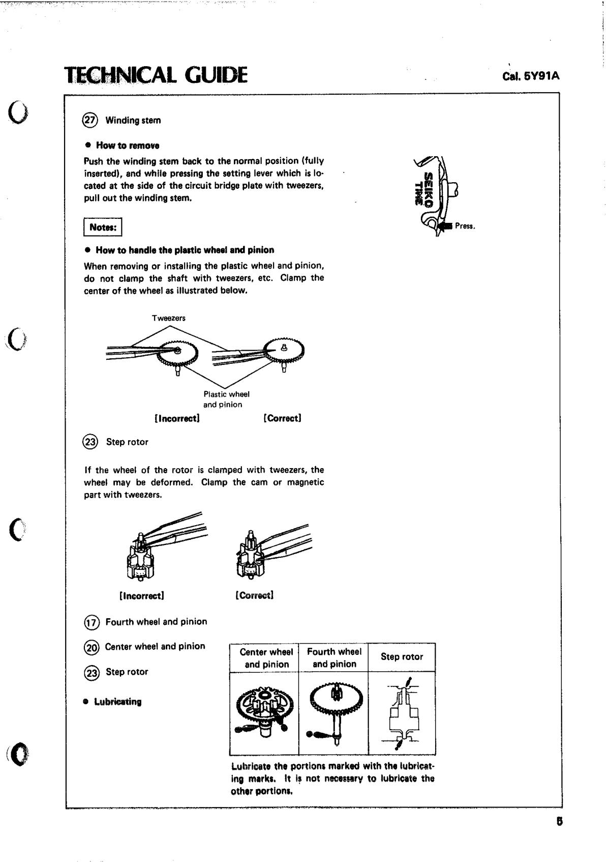 watch movement technical information