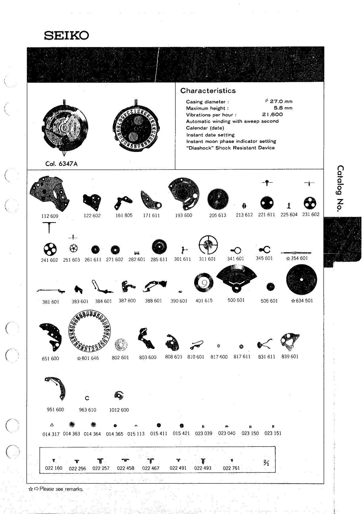 watch movement technical information