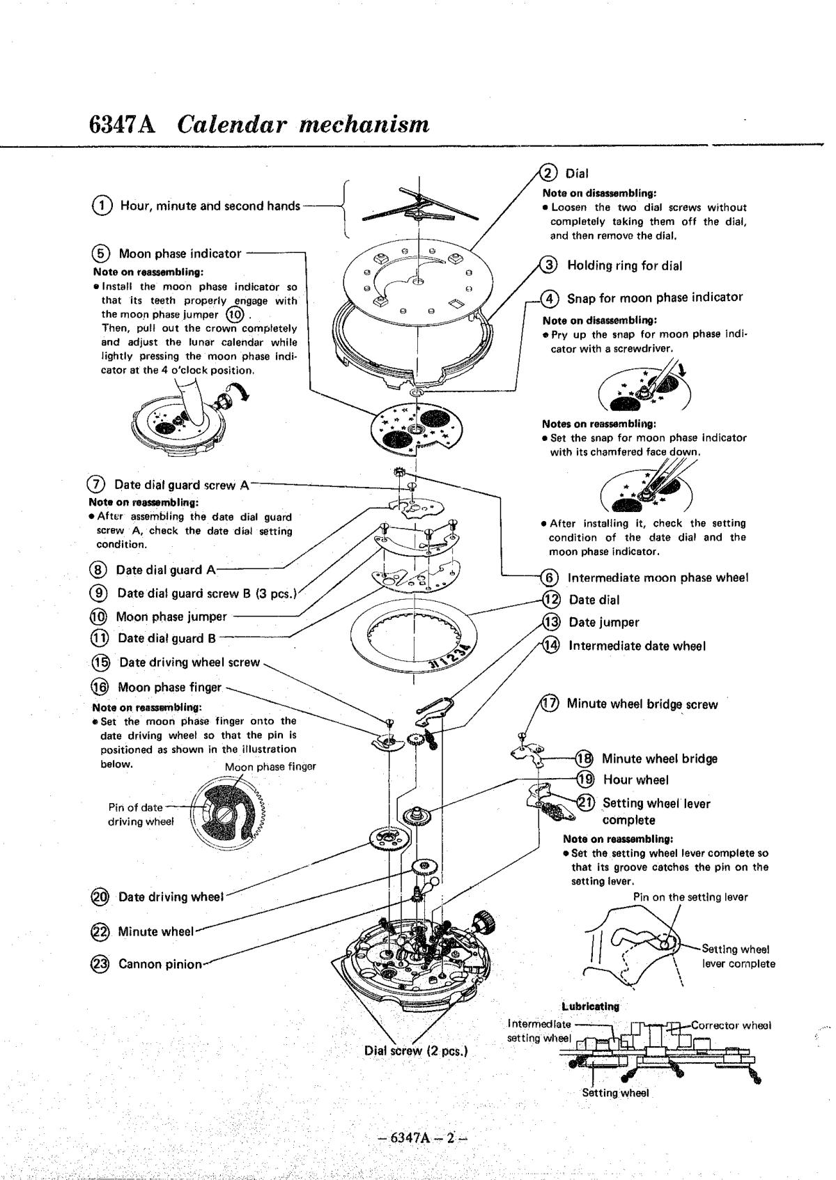 watch movement technical information