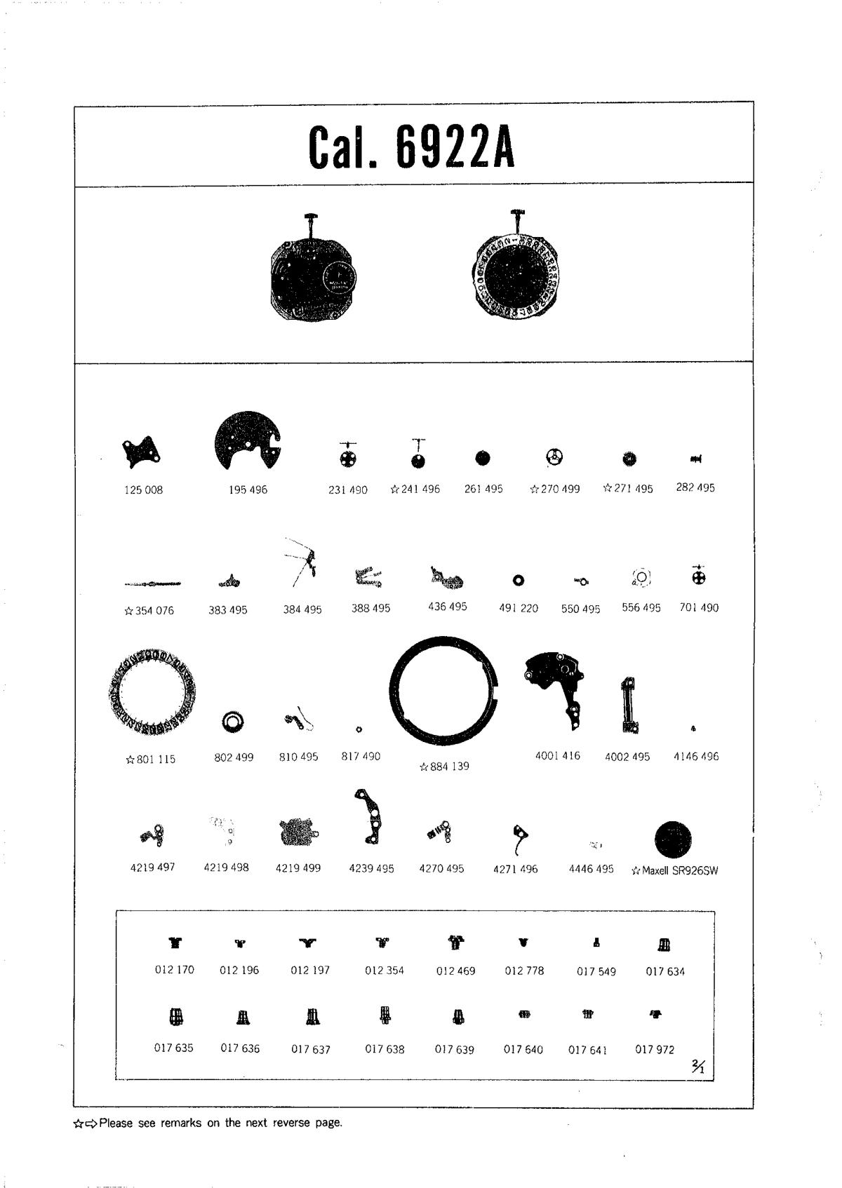 watch movement technical information