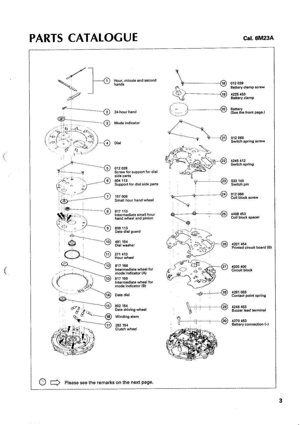 watch movement technical information