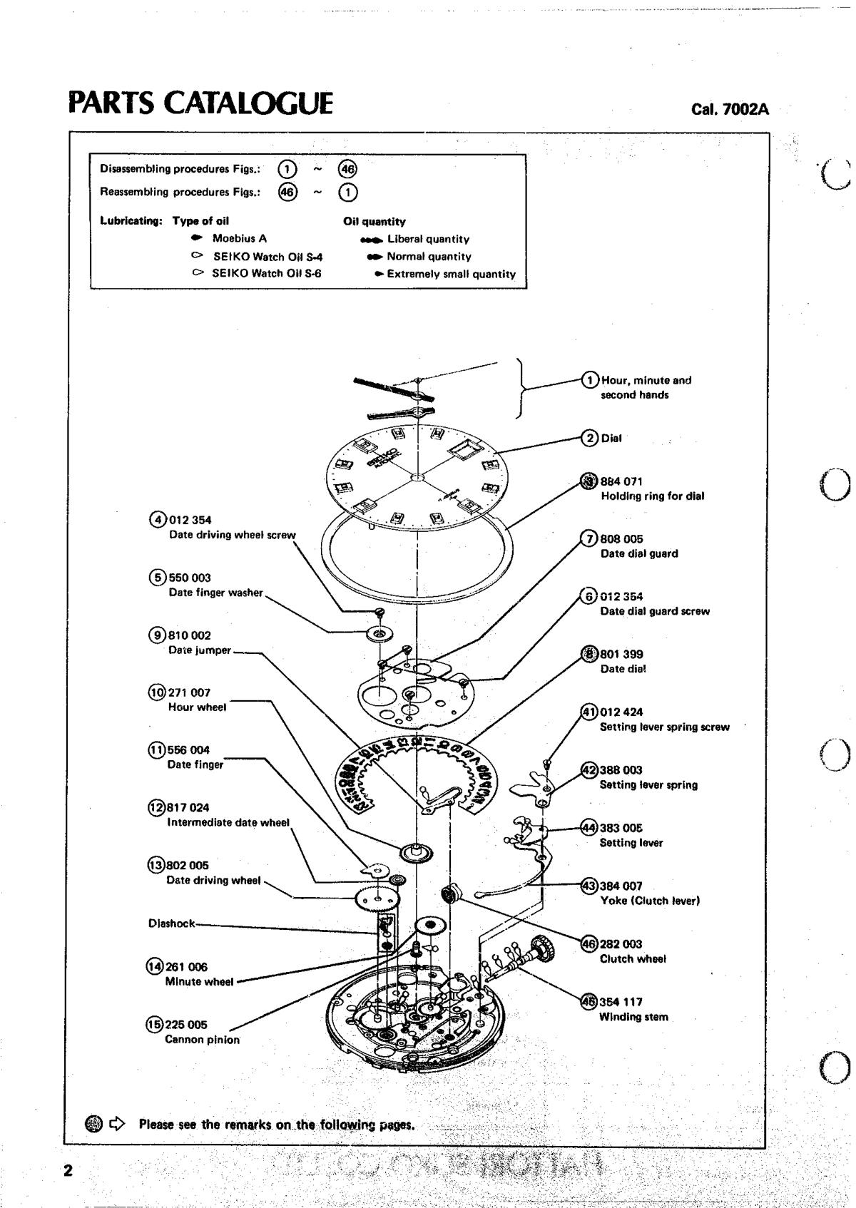 watch movement technical information