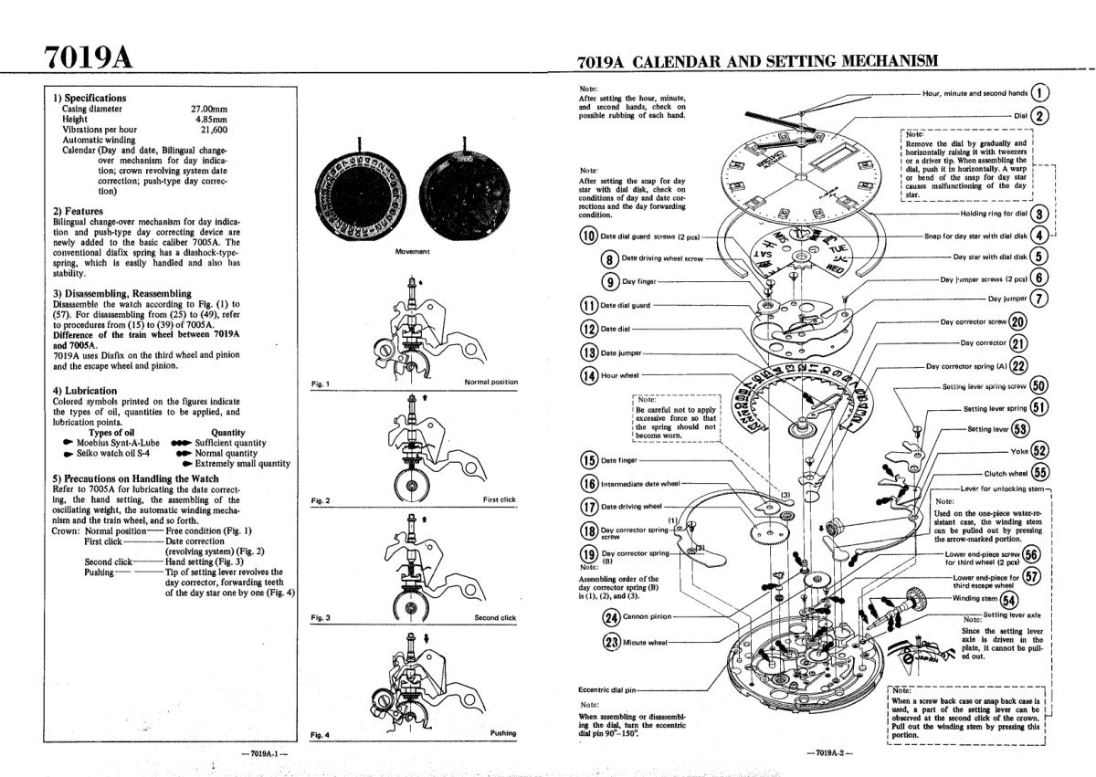 Seiko Caliber 7019 Watch Movement Guide