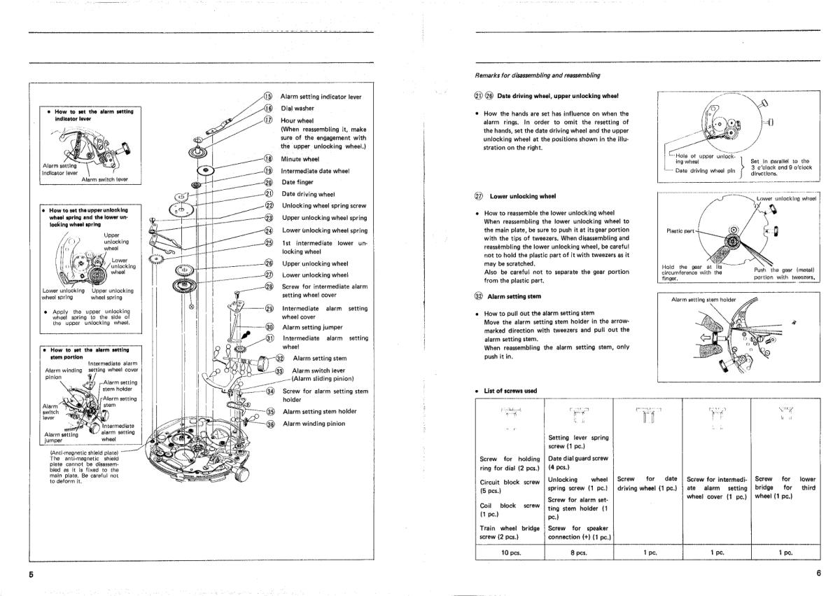 watch movement technical information