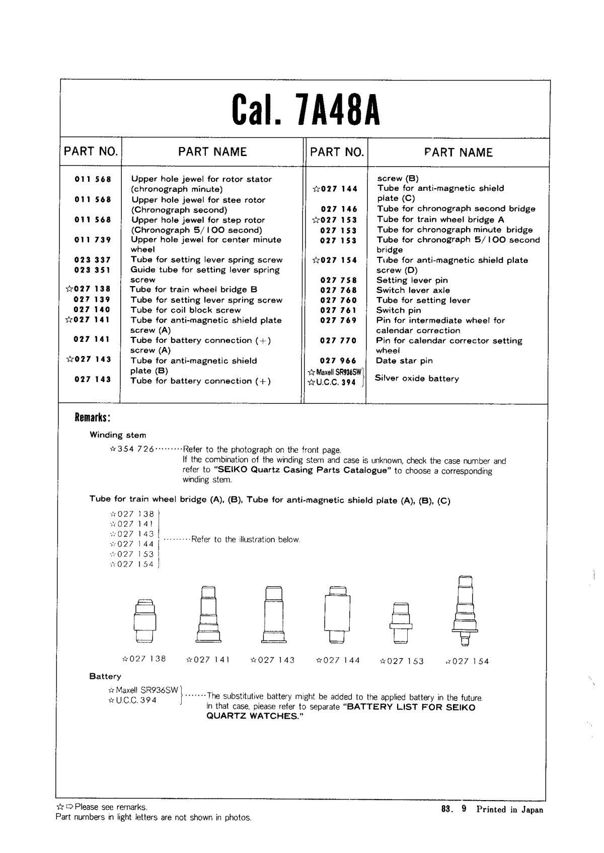 watch movement technical information