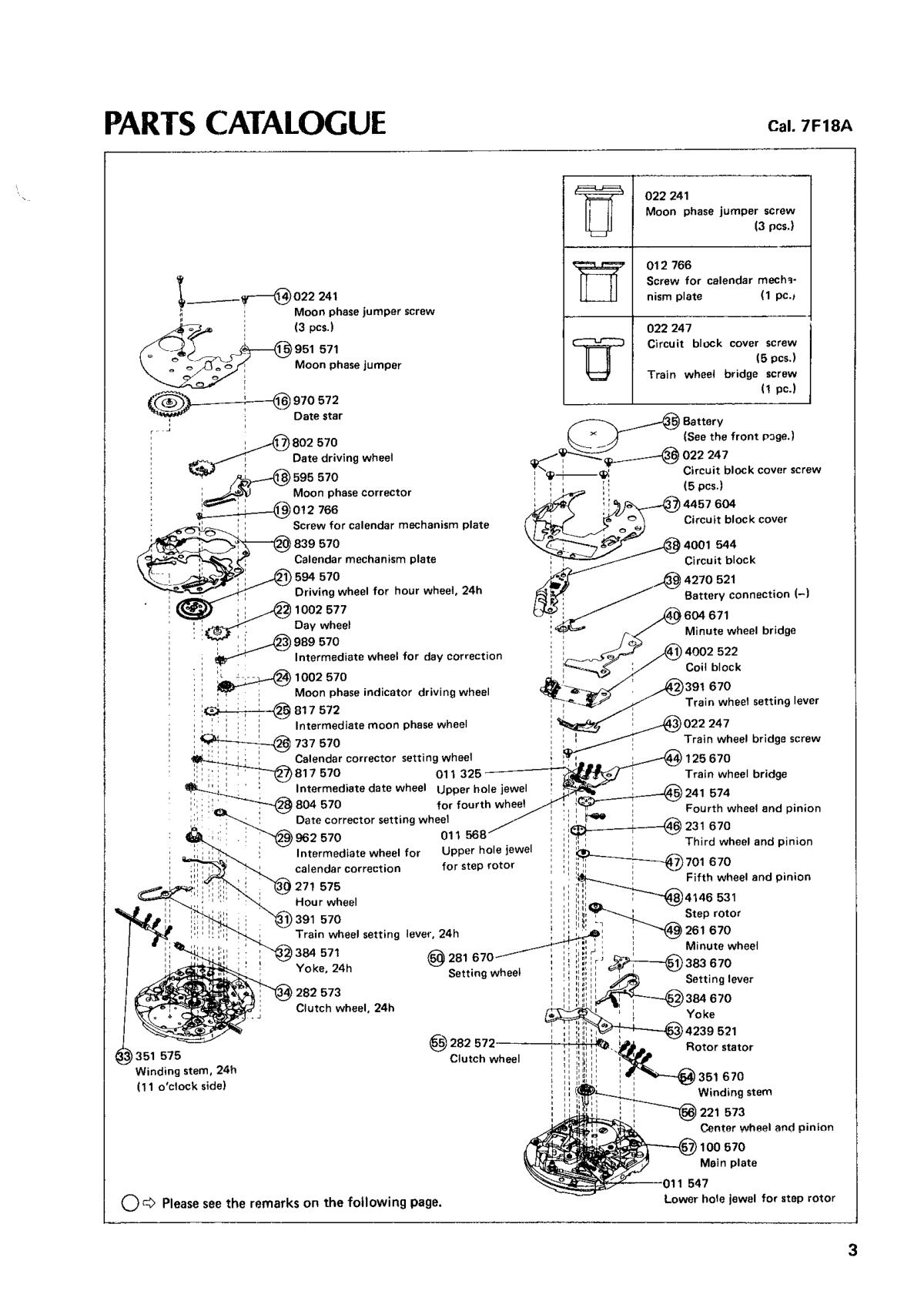 watch movement technical information