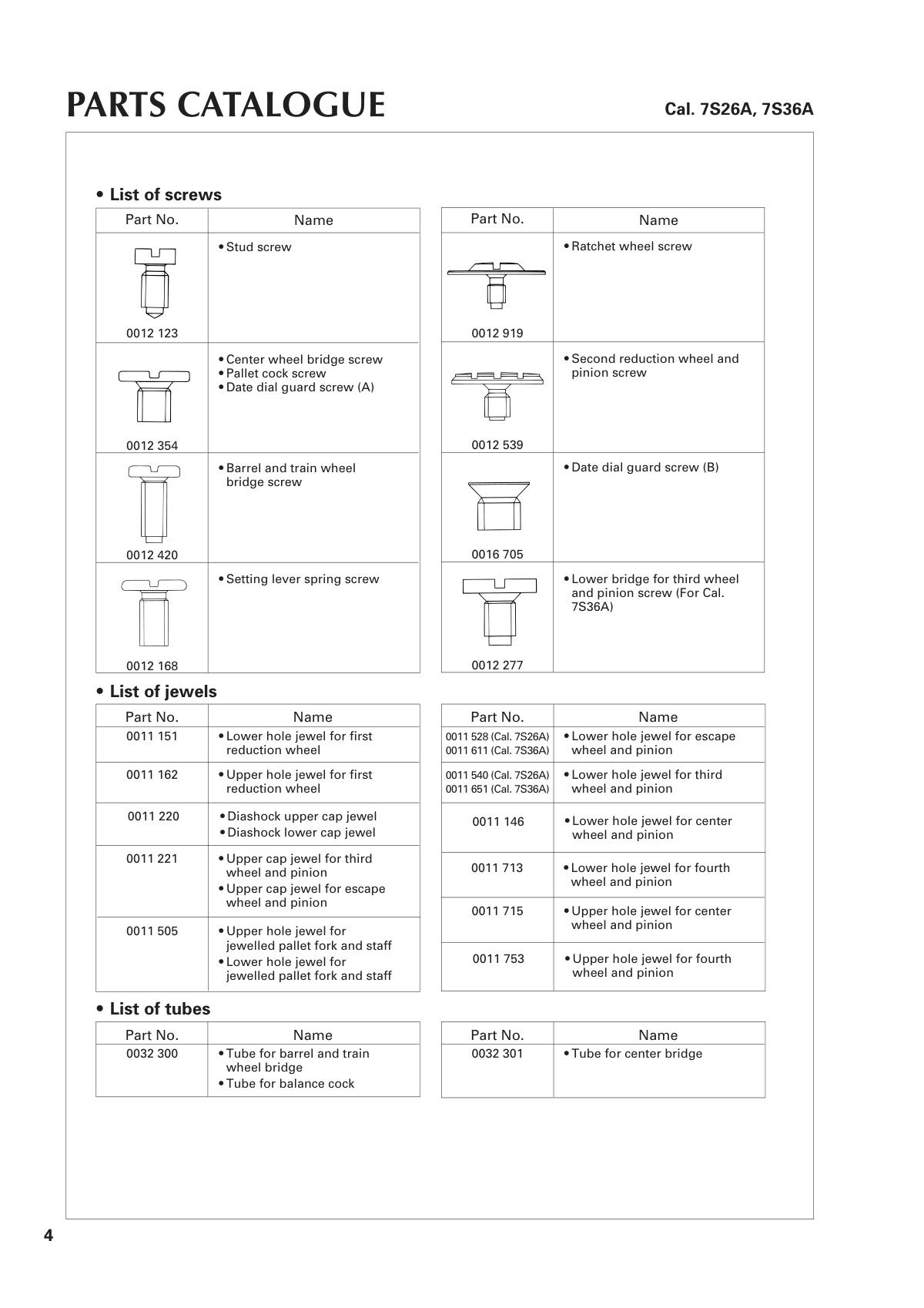 watch movement technical information