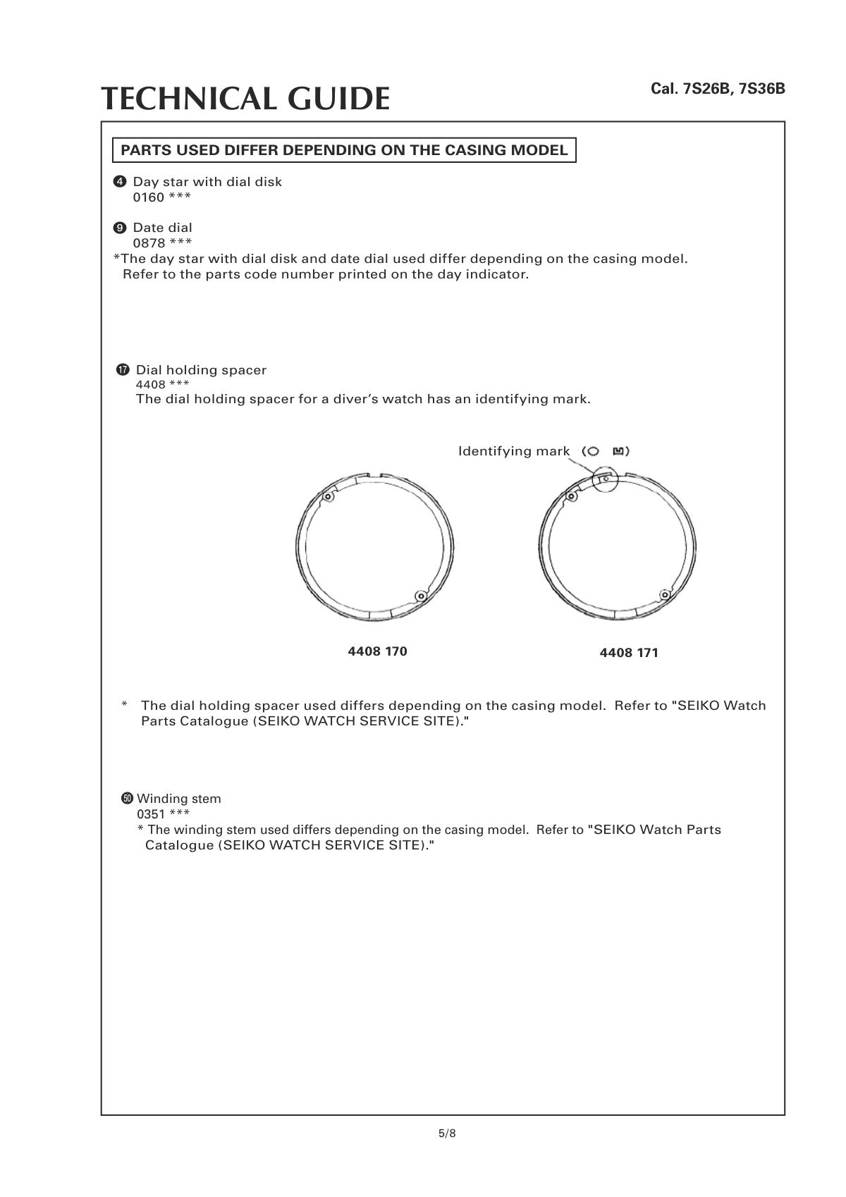 watch movement technical information