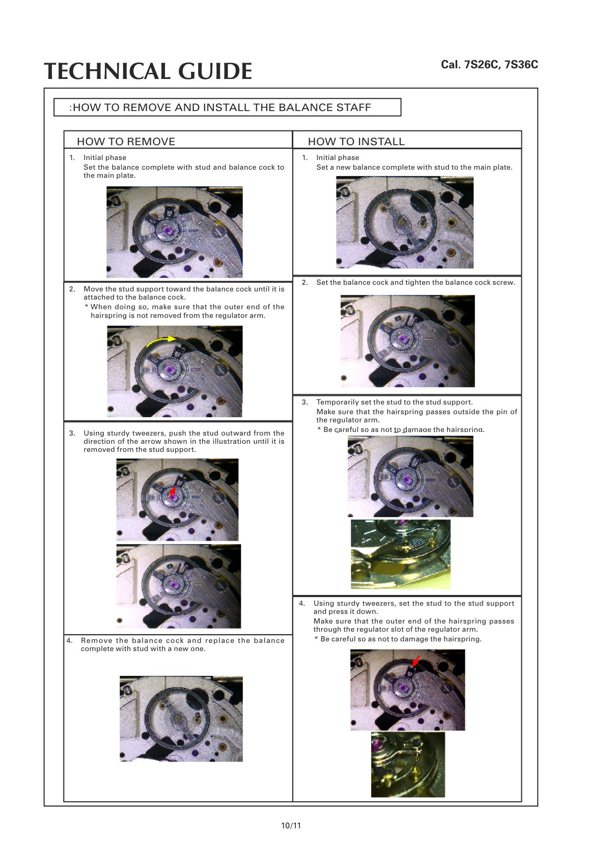 watch movement technical information