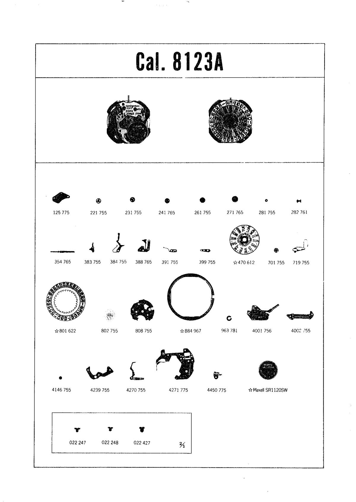 watch movement technical information