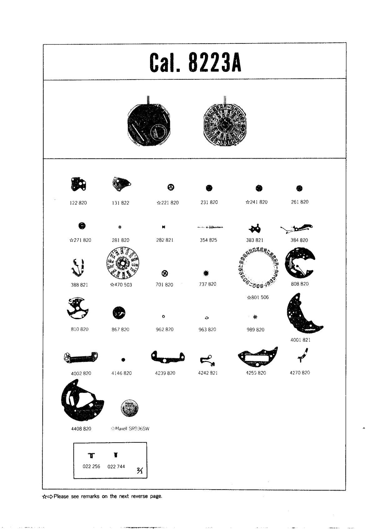 watch movement technical information