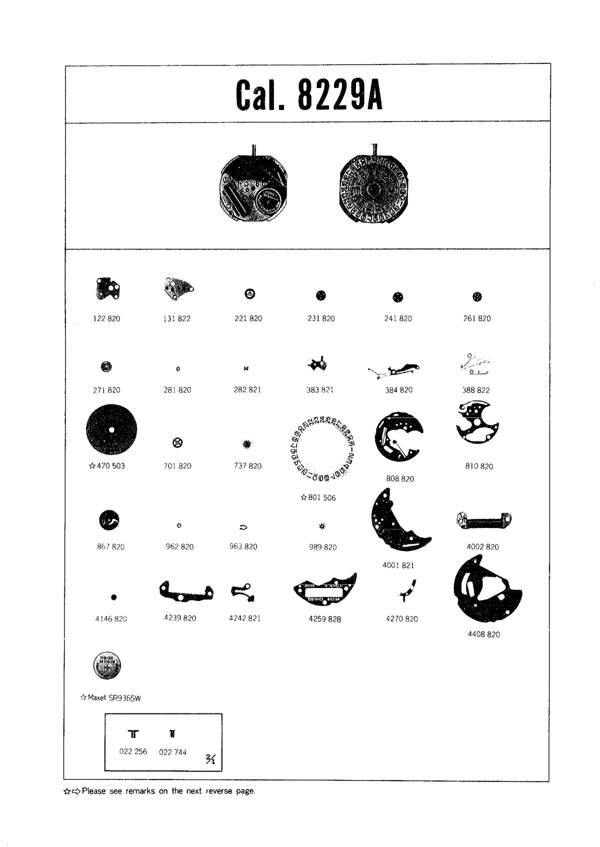 watch movement technical information