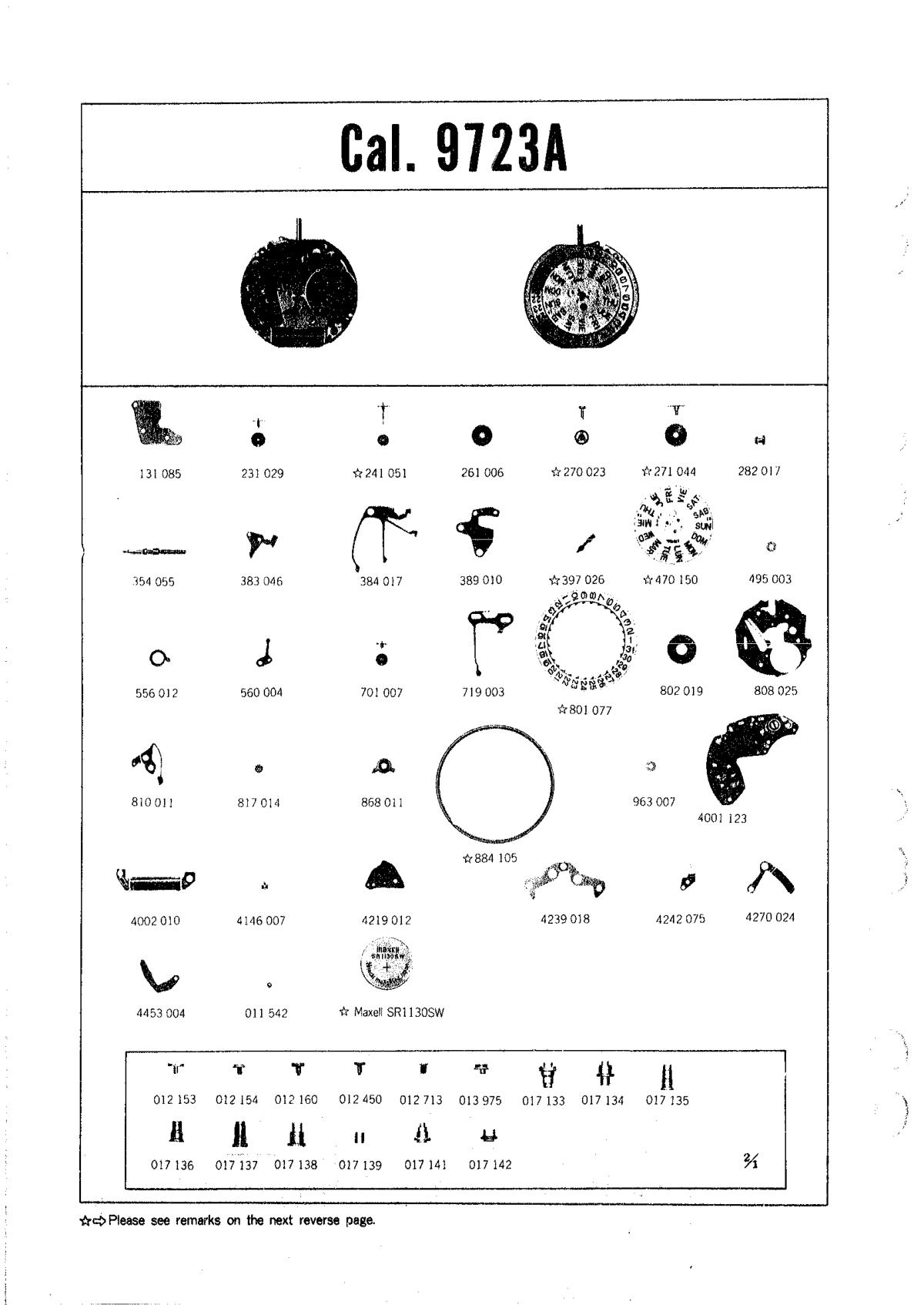 watch movement technical information